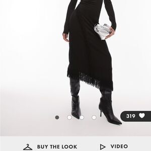 & Other Stories Black Fringe Dress XS